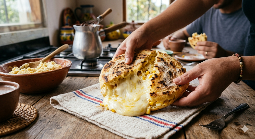 Arepa de boyacense abierta